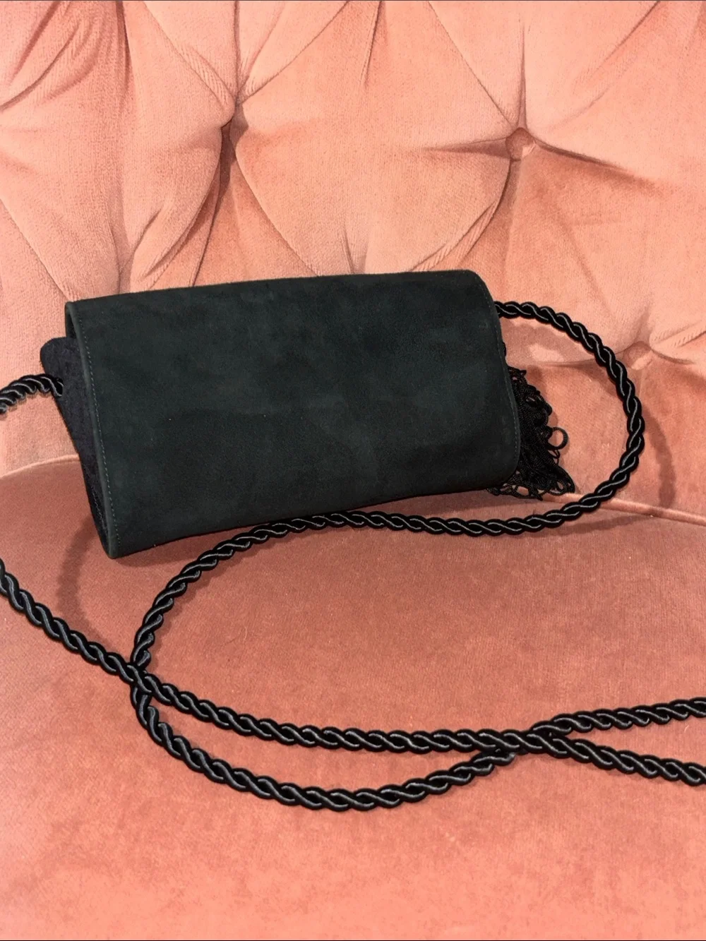 Vintage Susan Gail evening bag pearl detail small crossbody elegant timeless - Picture 3 of 15